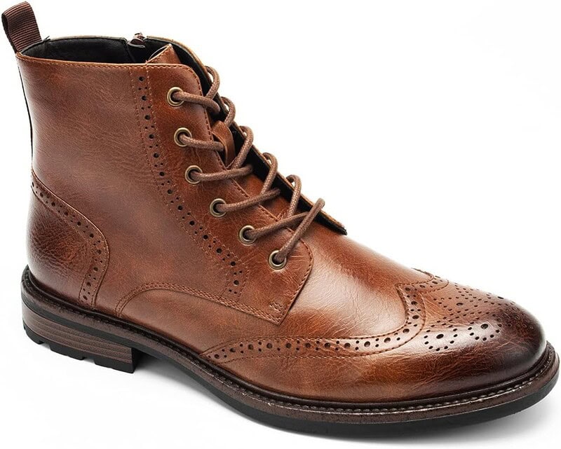 Temeshu Men’s Wingtip Motorcycle Boots