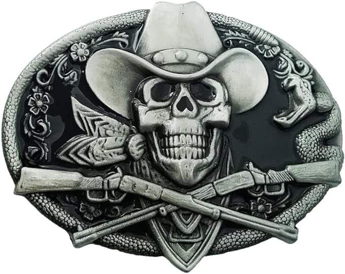 Yoqucol Ghost Skeleton Skull Belt Buckle