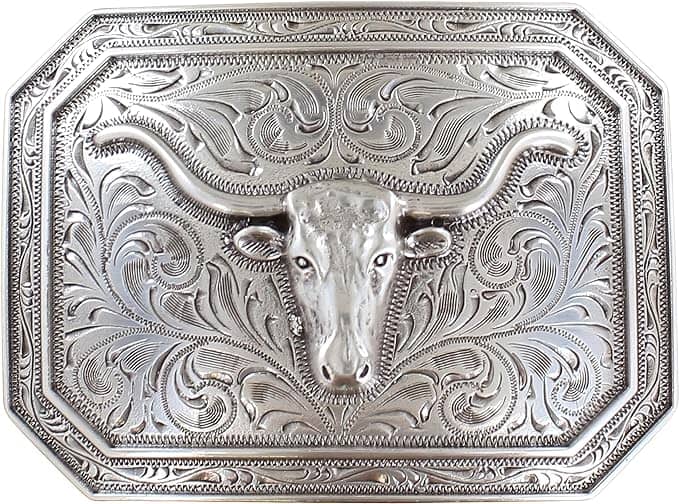 Ariat Men’s Rectangle Longhorn Buckle: best belt buckles for men