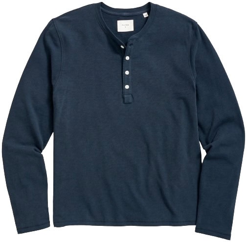 Billy Reid Long Sleeve Organic Cotton Henley