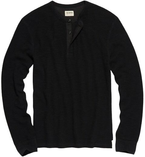 Todd Snyder Lightweight Mini Waffle Henley In Blacktop: best henley shirts for men