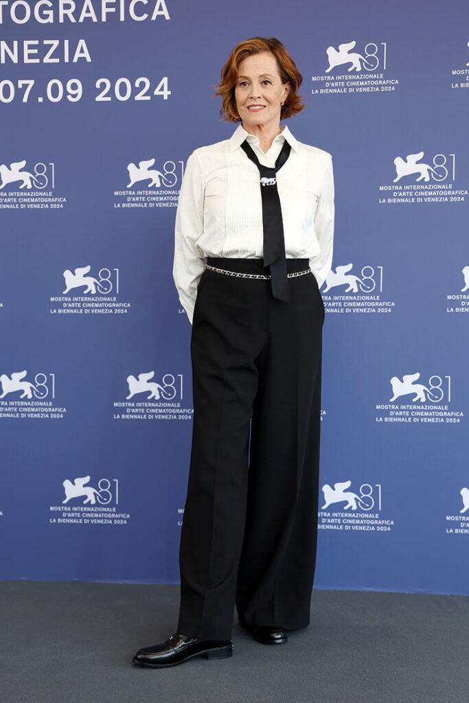 Sigourney Weaver attends the "Golden Lion For Lifetime Achievement" photocall during the 81st Venice International Film Festival