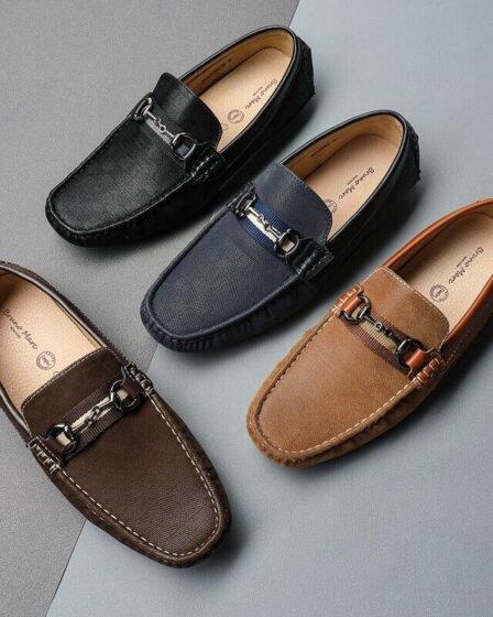 a collection of Moccasins Penny Loafers by Bruno Marc