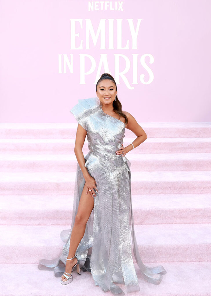 Ashley Park Wore Lever Couture For The ‘Emily In Paris’ Season 4 Premiere