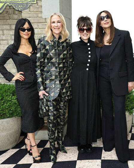 Jenna Ortega, Catherine O'Hara, Winona Ryder and Monica Bellucci attend the  "Beetlejuice Beetlejuice" New York Photo Call