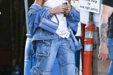 Blue Ivy Carter, all grown up at 12, looked stylish in a tube top and cargo jeans as she enjoyed a Sunday Funday with her group of gal pals