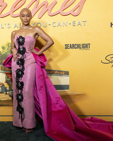 Tati Gabrielle attends the Los Angeles premiere of "The Supremes at Earl's All-You-Can-Eat"