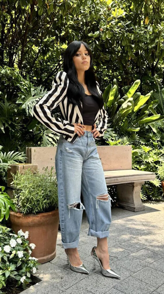 Jenna Ortega Wore Marc Jacobs To The 'Beetlejuice Beetlejuice' Mexico City Press Junket