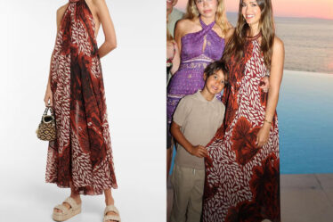 Jessica Alba's Johanna Ortiz Floral Halterneck Maxi Dress