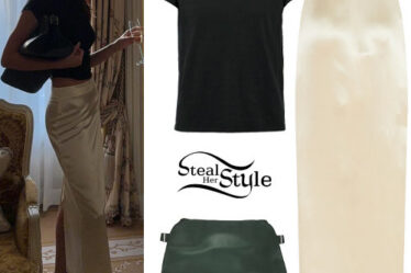 Kendall Jenner: Black Tee, Maxi Skirt