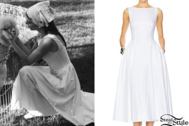 Kendall Jenner: White Midi Dress