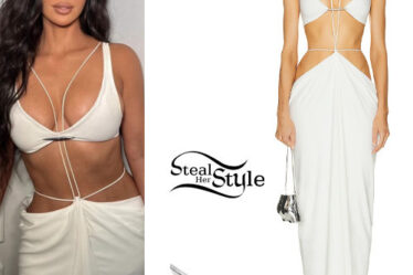 Kim Kardashian: White Dress, PVC Mules