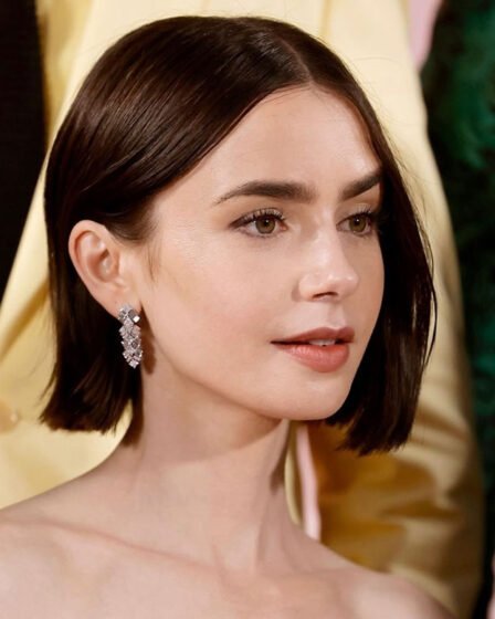 Lily Collins Radiates Effortless Sultry Glam at the 'Emily in Paris' Premiere with MERIT Beauty