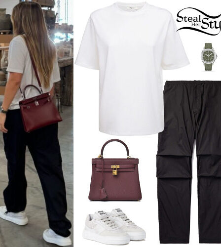 Sofia Richie: White T-Shirt, Black Pants