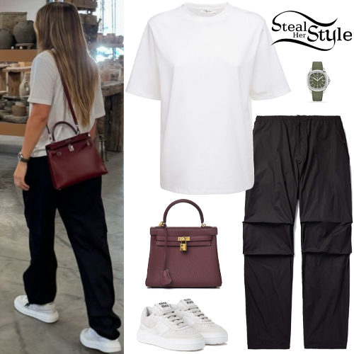 Sofia Richie: White T-Shirt, Black Pants