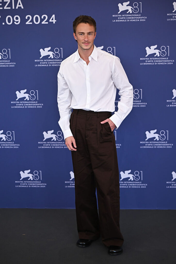 Drew Starkey attends the "Queer" photocall during the 81st Venice International Film Festival 