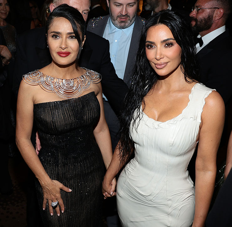 Salma Hayek Pinault and Kim Kardashian attend the Kering Foundation Third Annual Caring For Women Dinner 