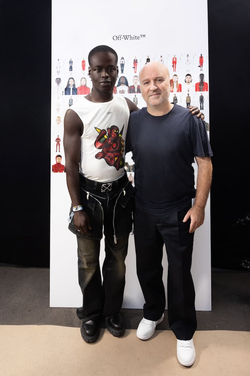 Off-White's creative director Ib Kamara with Off-White's CEO Cristiano Fagnani