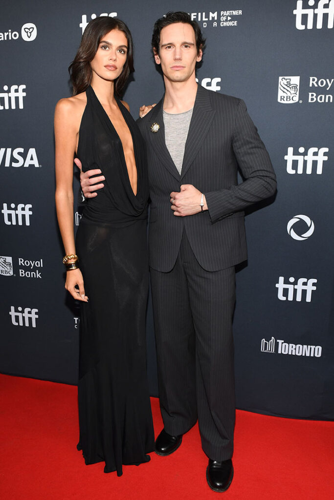 Kaia Gerber and Cory Michael Smith attend the premiere of "Saturday Night" during the 2024 Toronto International Film Festival