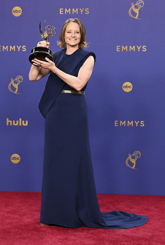 Jodie Foster in Louis Vuitton for the 2024 Emmy Awards