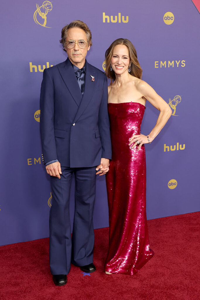 Robert Downey Jr. and Susan Downey in Louis Vuitton for the 2024 Emmy Awards