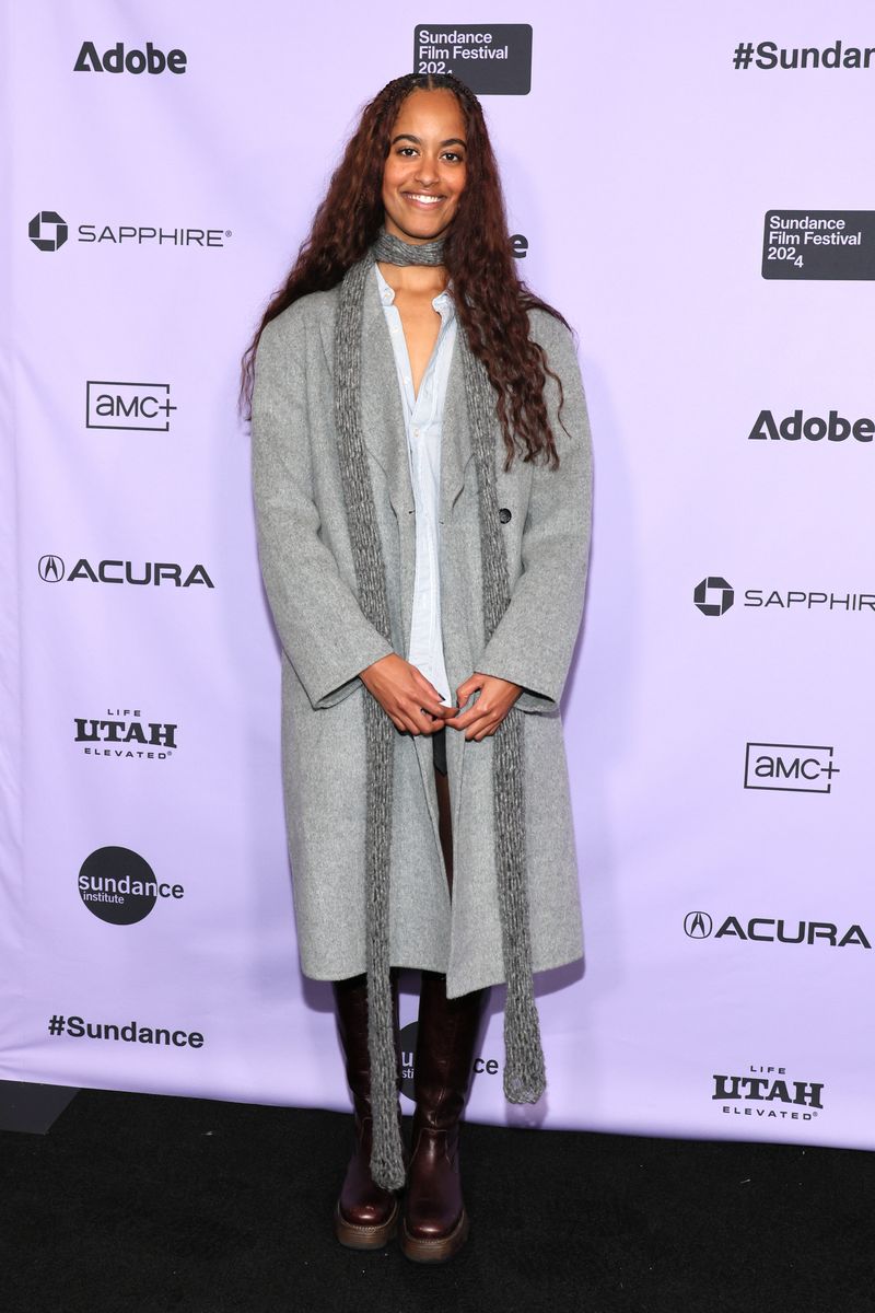  Malia Ann Obama attends the "The Heart" Premiere at the Short Film Program 1 during the 2024 Sundance Film Festival at Prospector Square Theatre