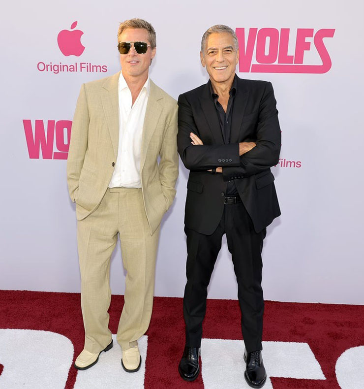 Brad Pitt and George Clooney Wolfs LA Premiere