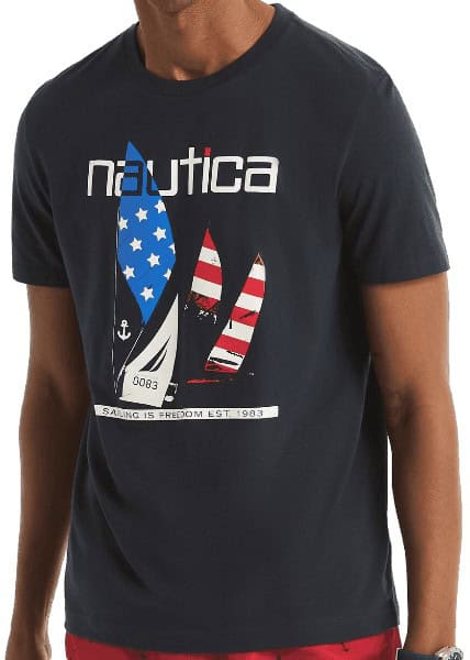 sustainably crafted nautica americana graphic t-shirt