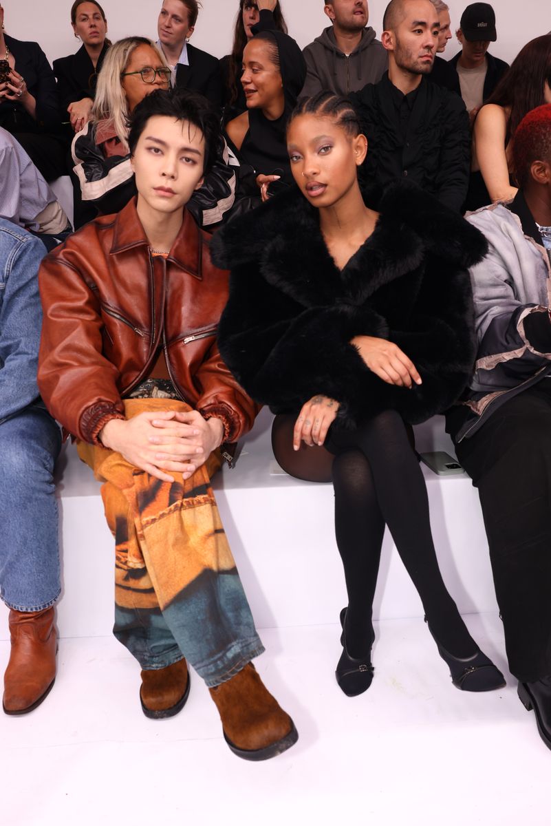 Johnny Suh and Willow Smith attend the Acne Studios Womenswear Spring-Summer 2025 show as part of Paris Fashion Week on September 25, 2024 in Paris, France. (Photo by Pierre Suu/Getty Images)