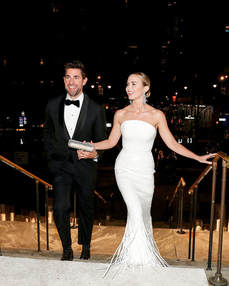 John Krasinski, Emily Blunt Wore Tamara Ralph Couture To The Clooney Foundation For Justice's The Albies