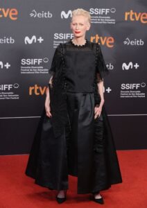 Tilda Swinton Wore Chanel Haute Couture To 'The Room Next Door' San Sebastian Film Festival Premiere