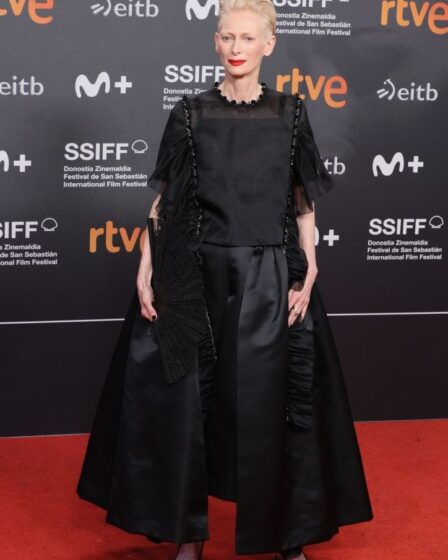 Tilda Swinton Wore Chanel Haute Couture To 'The Room Next Door' San Sebastian Film Festival Premiere