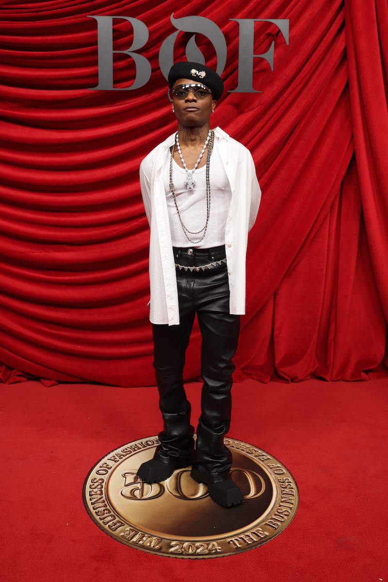 Wizkid attends the Business of Fashion BoF 500 Class of 2024 during Paris Fashion Week at Shangri-La Hotel Paris on September 28, 2024 in Paris, France.