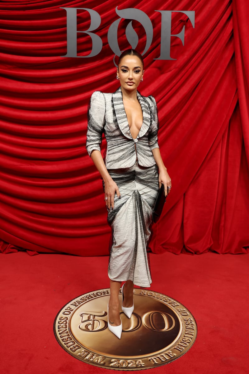 Amina Muaddi attends the Business of Fashion BoF 500 Class of 2024 during Paris Fashion Week at Shangri-La Hotel Paris on September 28, 2024 in Paris, France.