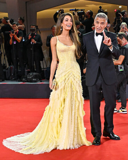 Amal Clooney Wore Atelier Versace To The 'Wolfs' Venice Film Festival Premiere