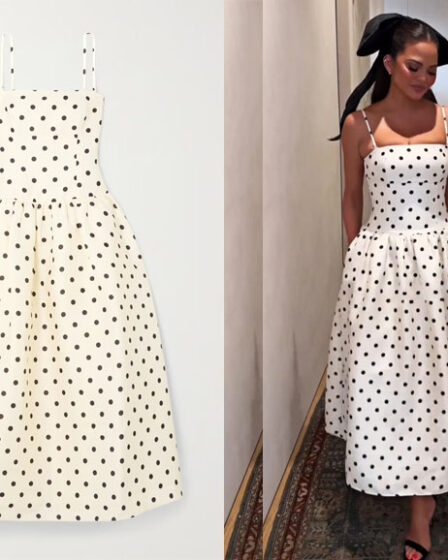 Chrissy Teigen's Self-Portrait Polka-Dot Taffeta Midi Dress