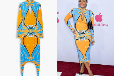 Christina Milian's Patou Open-Back Cutout Printed Midi Dress