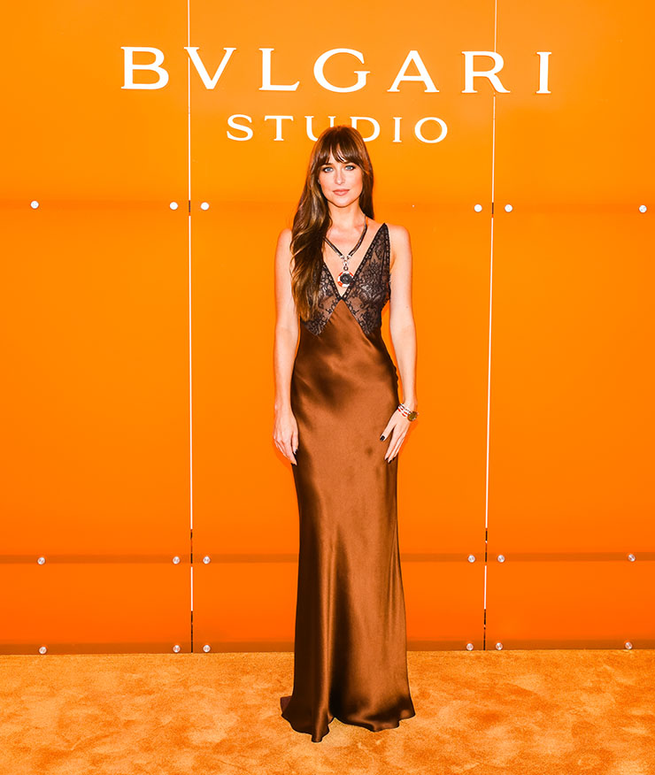 Dakota Johnson Wore Gucci To Bulgari’s Tubogas Jewelry Collection Launch