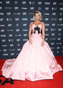 Florence Pugh Wore Tamara Ralph Couture To The 'We Live In Time' Toronto Film Festival Premiere