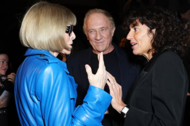 Dame Anna Wintour, CEO of Kering Francois-Henri Pinault and Francesca Bellettini attend the McQueen Spring/Summer 2025.