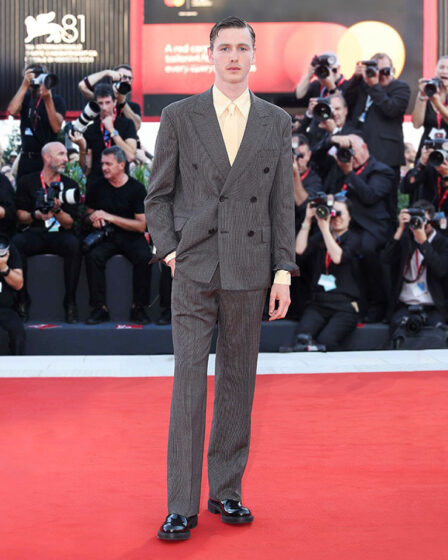 Harris Dickinson Wore Prada & Bottega Veneta To The 'Babygirl' Venice Film Festival Premiere & Photocall