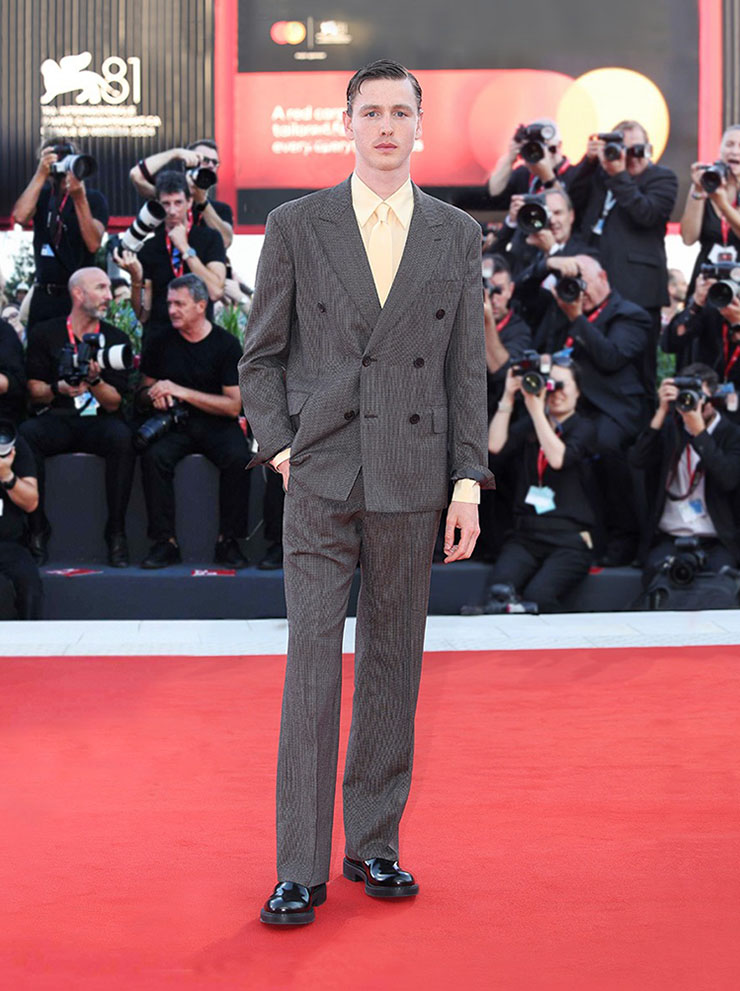 Harris Dickinson Wore Prada & Bottega Veneta To The 'Babygirl' Venice Film Festival Premiere & Photocall