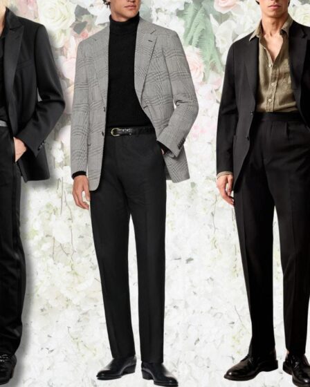 men in casually-styled fall wedding suits