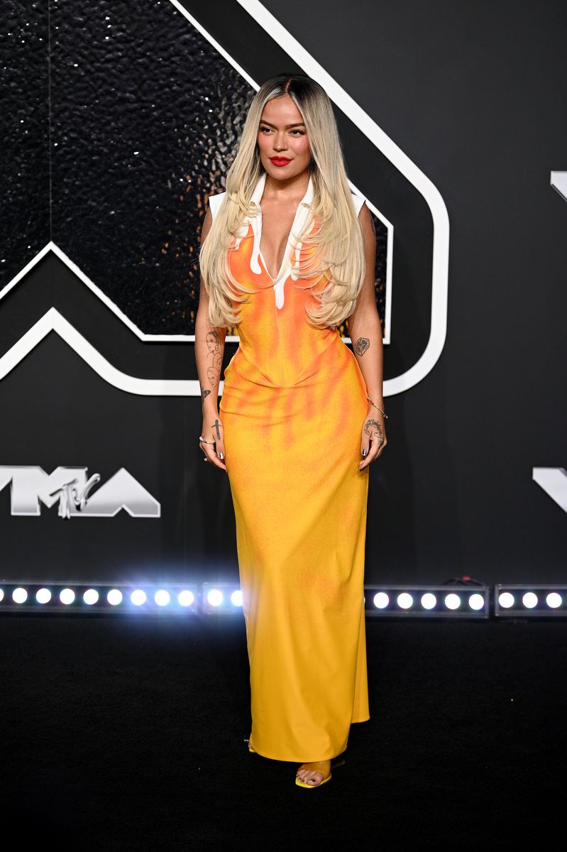 ELMONT, NEW YORK - SEPTEMBER 11: Karol G attends the 2024 MTV Video Music Awards at UBS Arena on September 11, 2024 in Elmont, New York. (Photo by Valerie Terranova/FilmMagic)