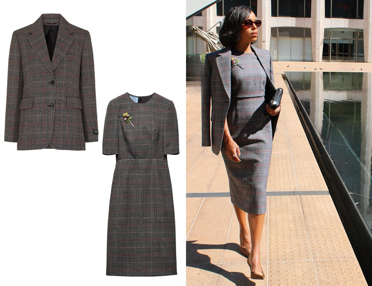 Kerry Washington's Prada Prince of Wales Dress & Blazer