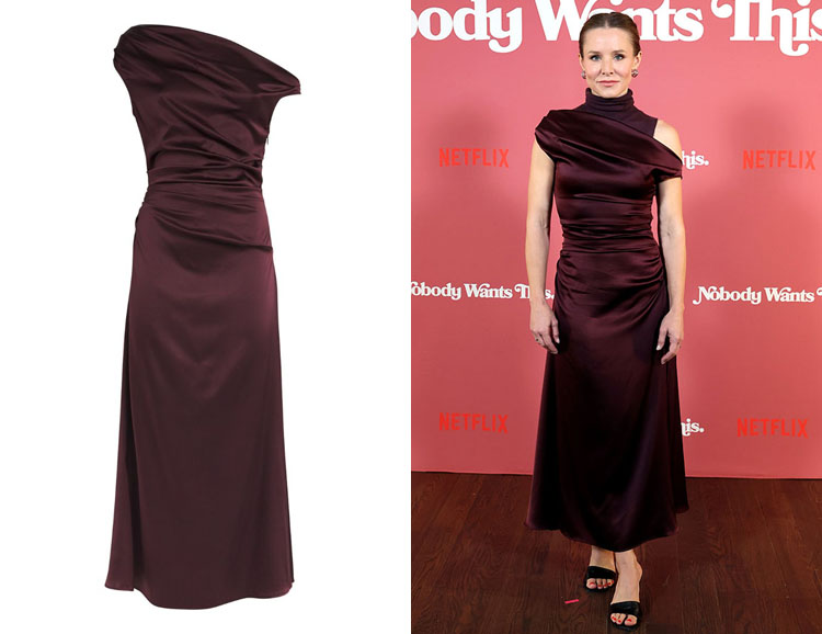 Kristen Bell's Staud Satin Phare Maxi Dress