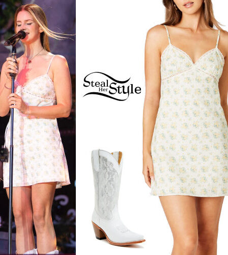 Lana Del Rey: Floral Dress, Cowboy Boots