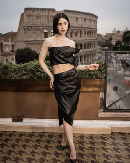 Lily Collins Wore Givenchy To The 'Emily In Paris' Rome Photocall