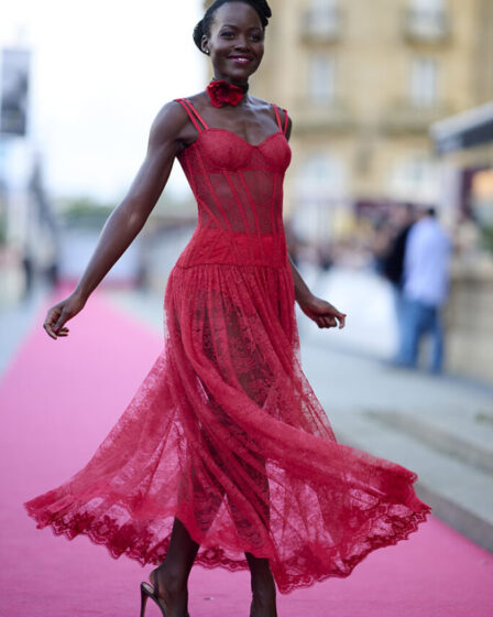 Lupita Nyong'o radiates elegance in red Dolce & Gabbana for the San Sebastian Film Festival 'The Wild Robot' premiere