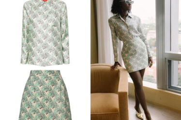 Lupita Nyong'o's La DoubleJ Fans-Print Silk Shirt & Skirt